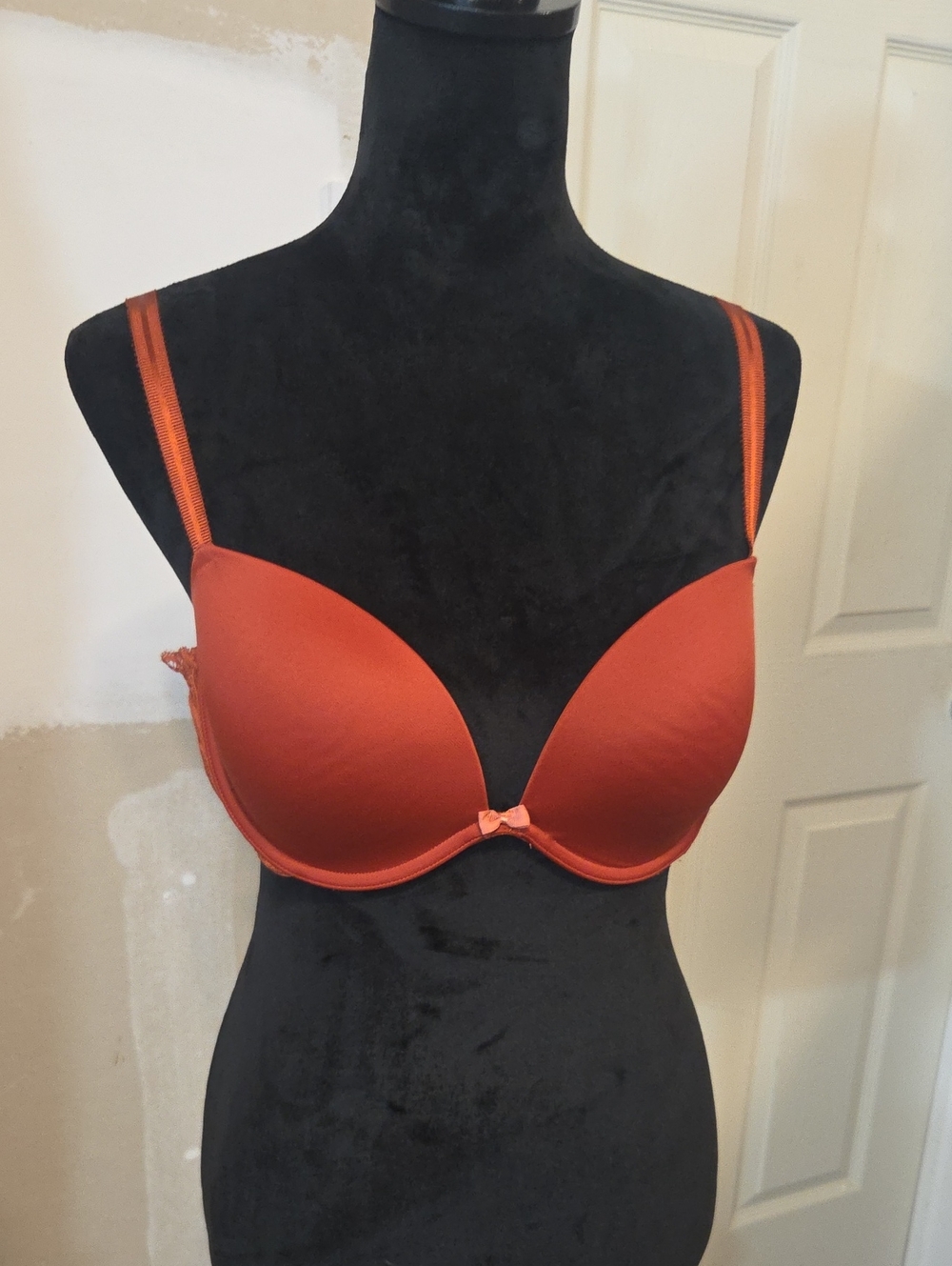 Auden Seamless Padded Bra in Rust - Everyday Support Lace Smooth